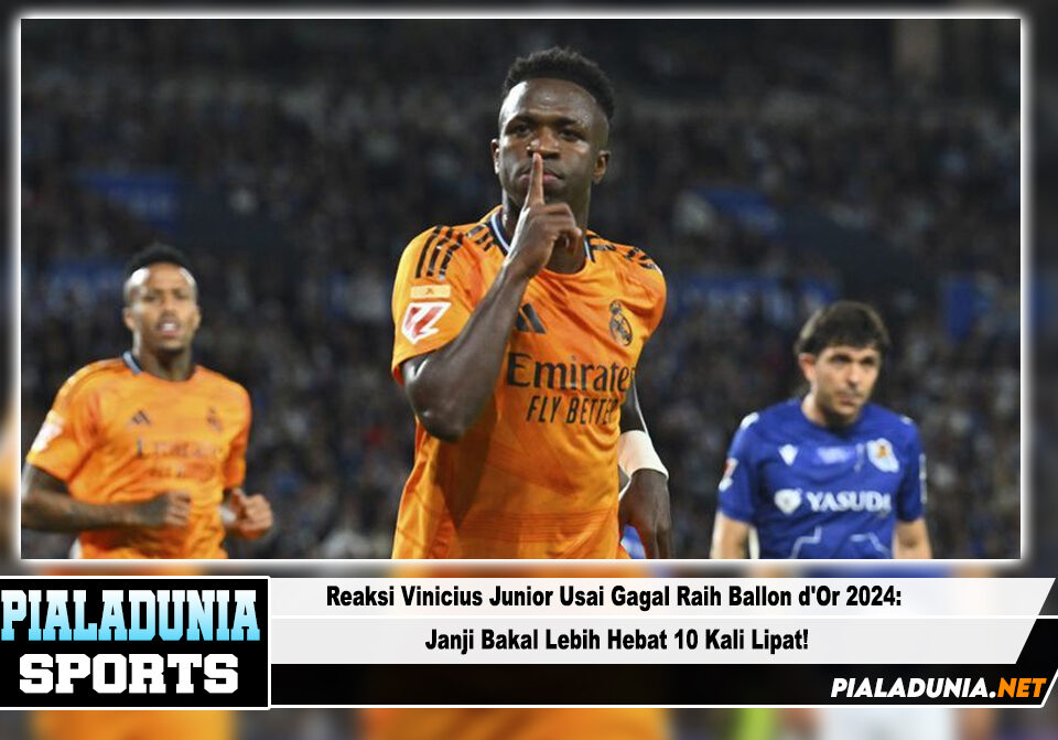 Reaksi Vinicius Junior Usai Gagal Raih Ballon d'Or